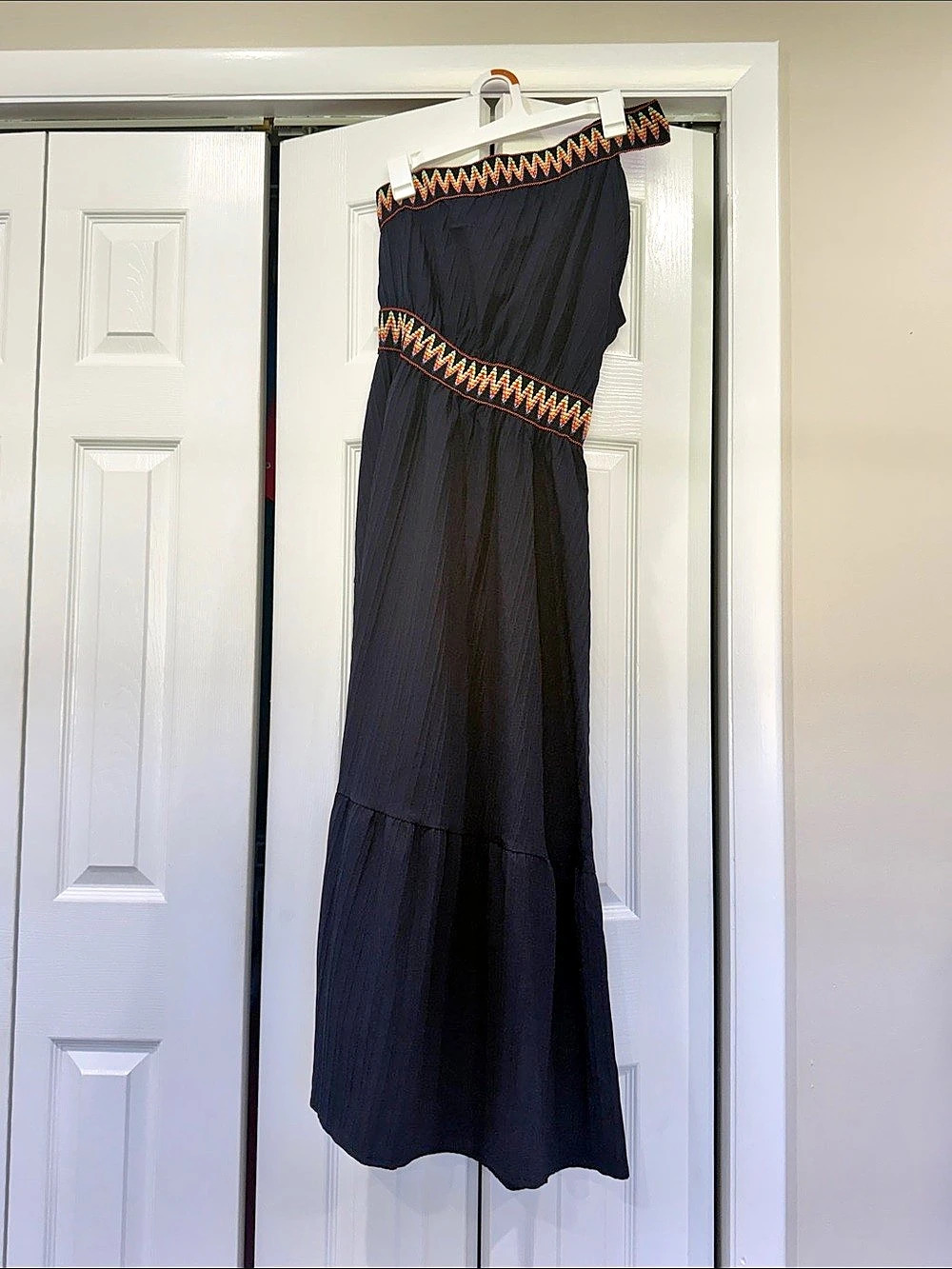 Navy Geometric Maxi Dress